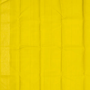 Lime Green Handloom Kanchipuram Korvai Rising Border Silk Saree With Stripes