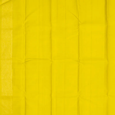 Lime Green Handloom Kanchipuram Korvai Rising Border Silk Saree With Stripes