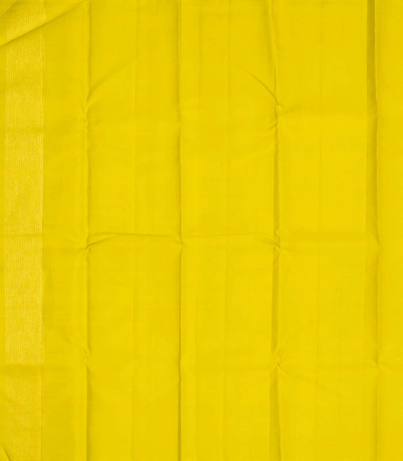 Lime Green Handloom Kanchipuram Korvai Rising Border Silk Saree With Stripes