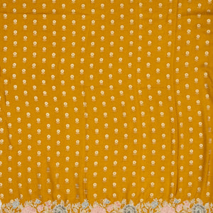 Gold Woven Crushed Tissue Saree With Floral Embroidery