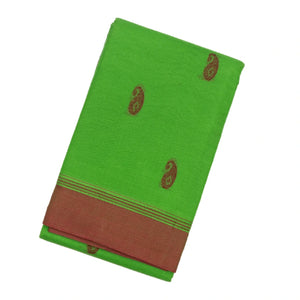 Green Handloom Rasipuram Cotton Saree With Mango Buttas