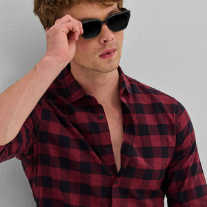 Red Checks Slim Fit Shirt