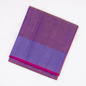 Purple Handloom Uppada Plain Silk Saree With Red Border