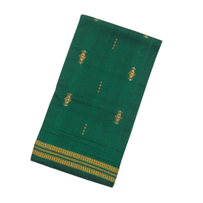 Sea Green Handloom Orissa Cotton Saree With Tie & Dye Pallu