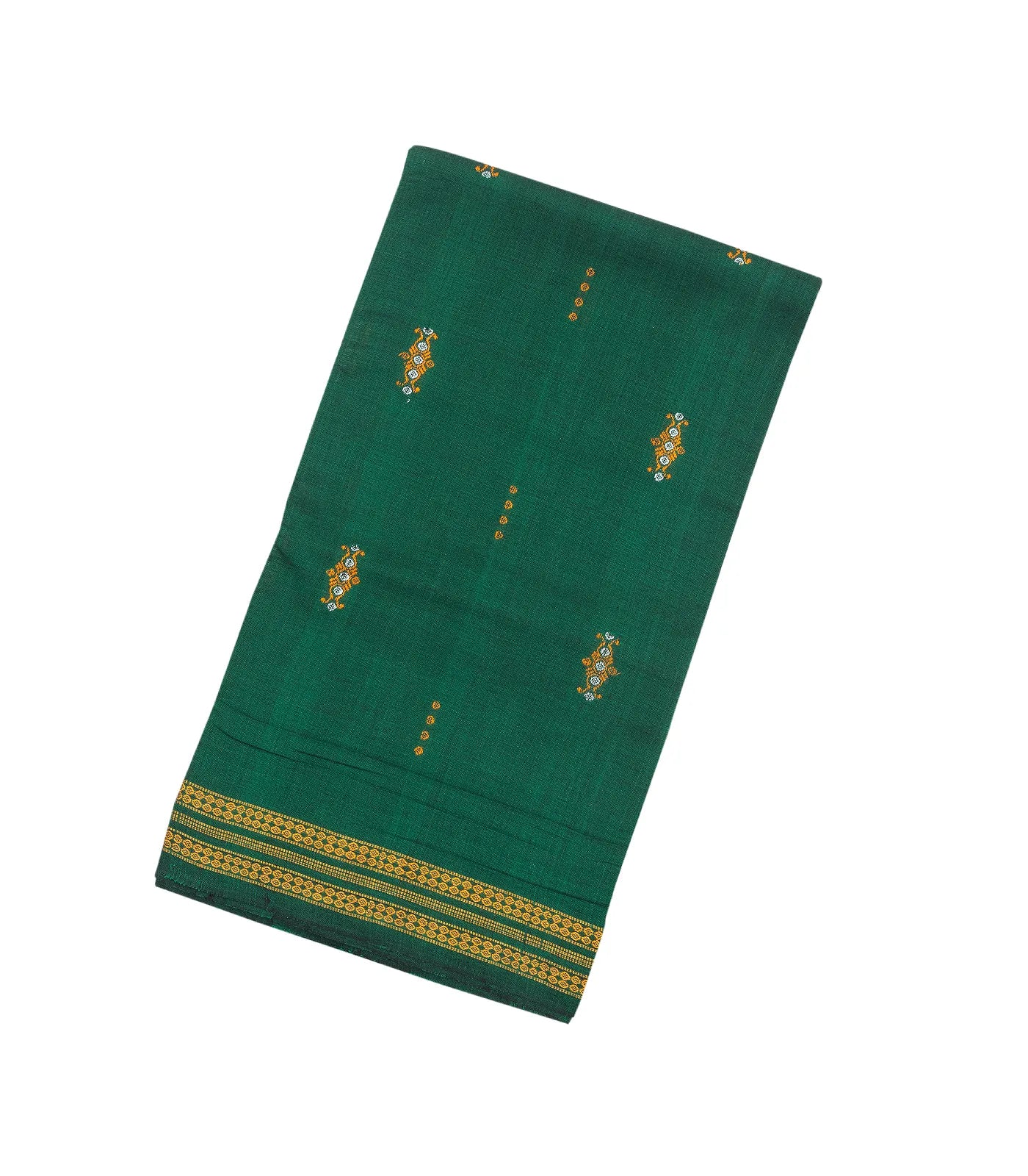 Sea Green Handloom Orissa Cotton Saree With Tie & Dye Pallu