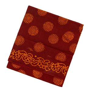 Crimson Sungudi Cotton Saree With Chakaram Motifs