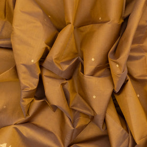 Beige Handloom Silk Cotton Saree With Yazhi Buttas