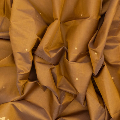 Beige Handloom Silk Cotton Saree With Yazhi Buttas