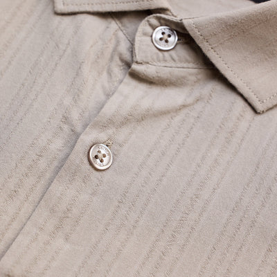 Beige Slim Fit Stripes Shirt