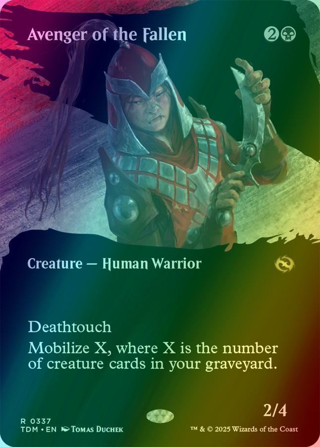 Avenger of the Fallen [337] [Borderless] [Clan] [Tarkir: Dragonstorm] [Foil]