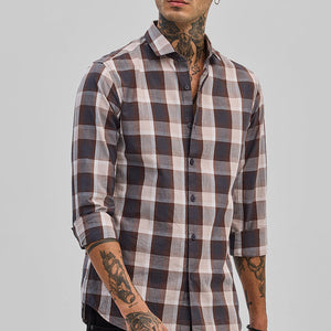 Grey Checks Slim Fit Shirt