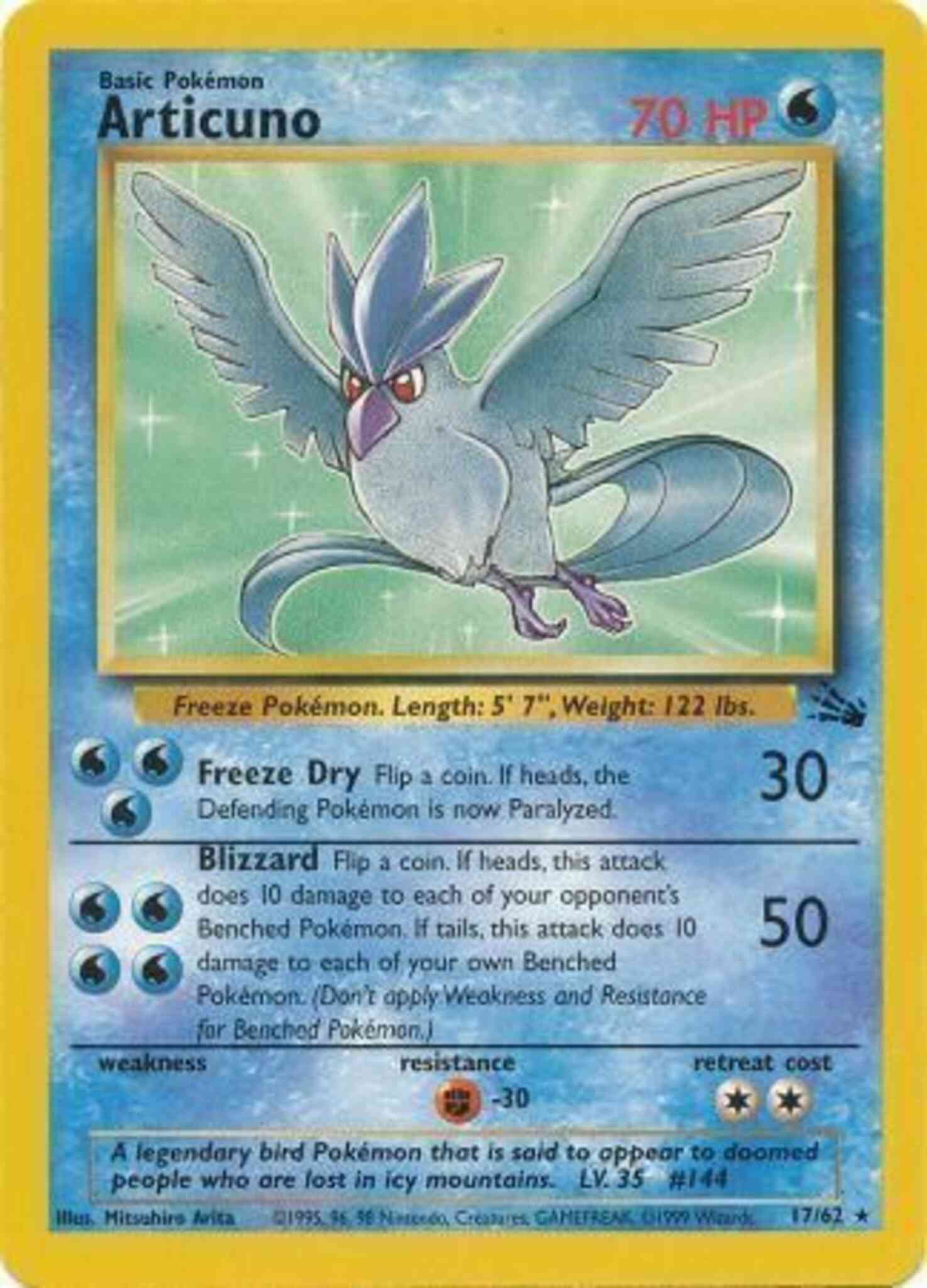 Articuno - 17/62 - Rare - Unlimited [base3U-17] [Non-Holo]
