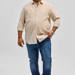 Beige Linen Blend Shirt