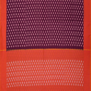 Mauve Handwoven Orissa Cotton Saree With Tie & Dye Floral Motifs