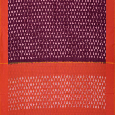 Mauve Handwoven Orissa Cotton Saree With Tie & Dye Floral Motifs