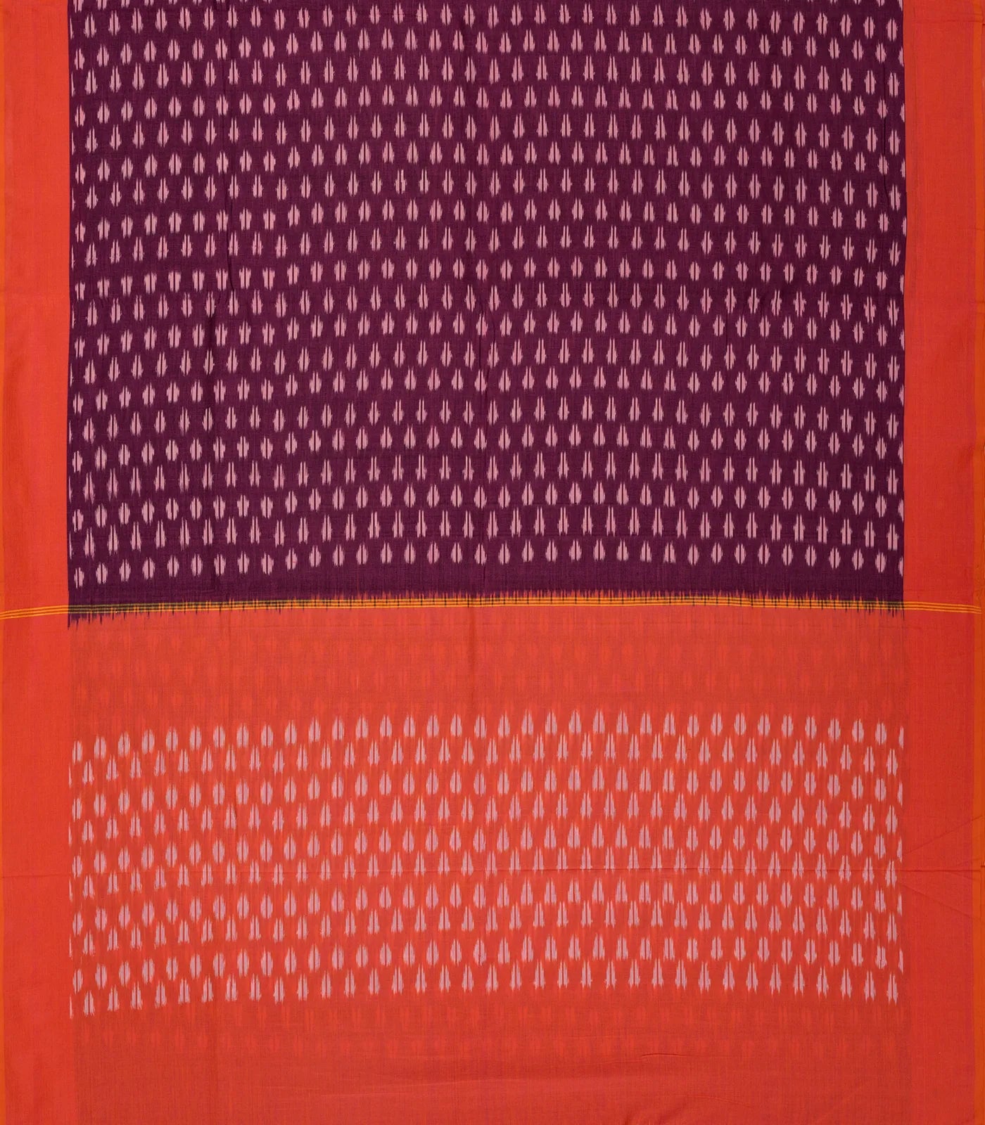 Mauve Handwoven Orissa Cotton Saree With Tie & Dye Floral Motifs