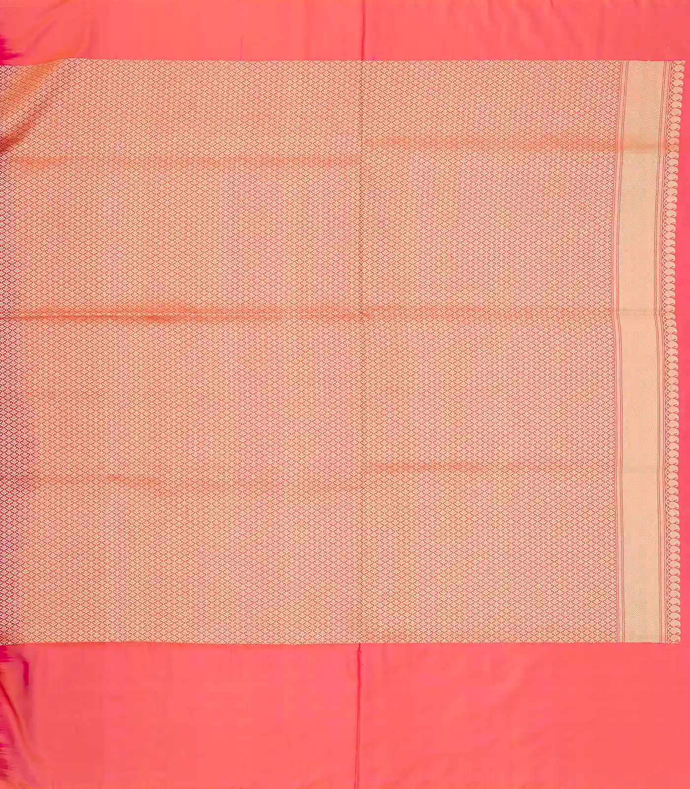 Hot Pink Handwoven Banarasi Silk Saree With Kamalam Motifs