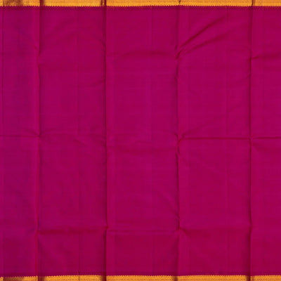 Sandal Handloom Kanchipuram Korvai Silk Saree With Pink Border