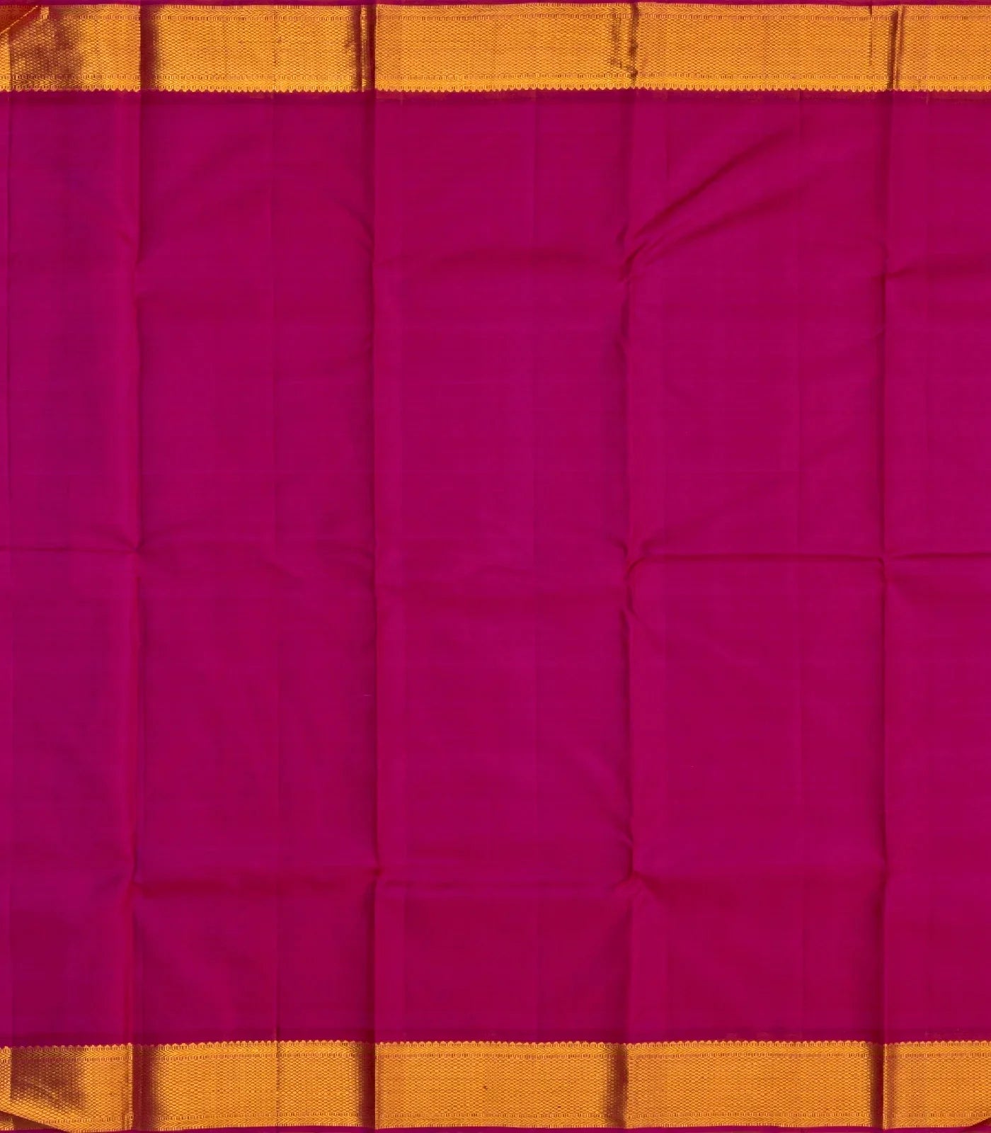 Sandal Handloom Kanchipuram Korvai Silk Saree With Pink Border