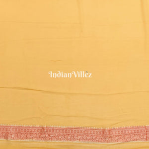 Sandal Color Banarasi Khaddi Georgette Saree With Tassels