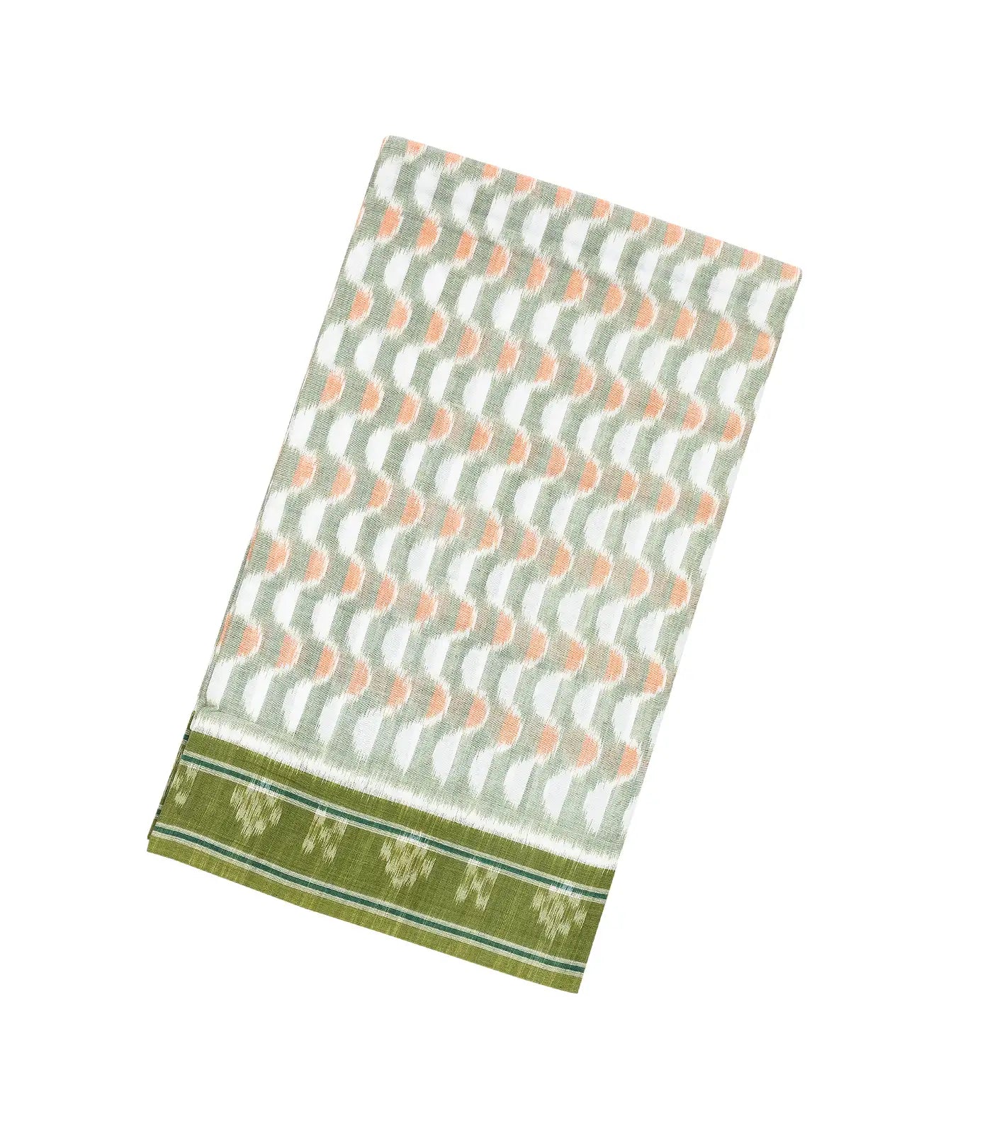 White Handloom Orissa Cotton Saree With Tie & Dye Motifs