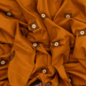 Oil Mustard Handloom Orissa Cotton Saree With Tie & Dye Pallu