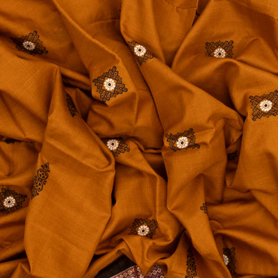 Oil Mustard Handloom Orissa Cotton Saree With Tie & Dye Pallu