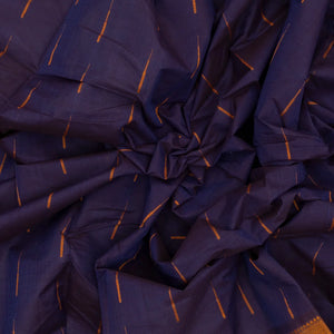 Purple Handloom Kanchi Cotton Saree With Raindrop Buttas