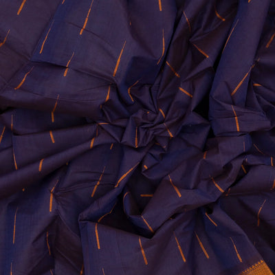 Purple Handloom Kanchi Cotton Saree With Raindrop Buttas