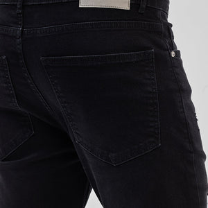 Black Distressed Slim Fit Jeans