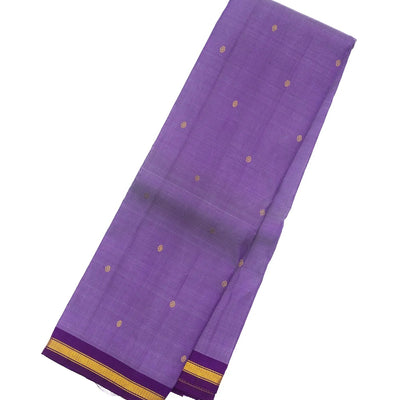 Lavender Silk Saree With Buttas & Purple Border