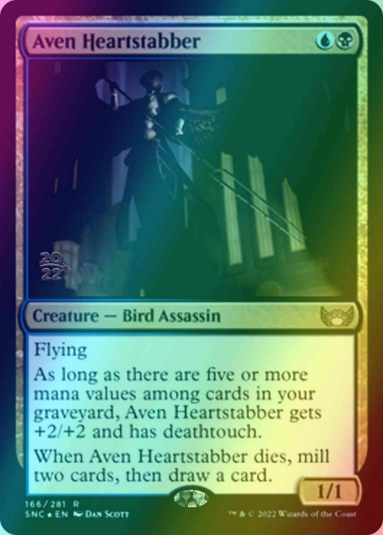 Aven Heartstabber [Prerelease] [166s] [Streets of New Capenna: Promos] [Foil]