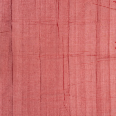 Red Handloom Kanchi Cotton Saree With Zari Checks