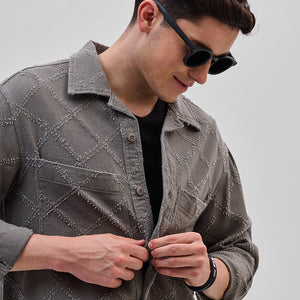 Grey Geometric Overshirt