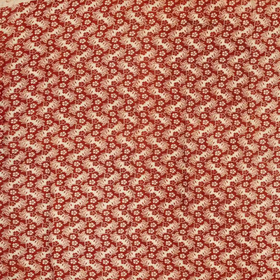 Taupe Handloom Kalamkari Cotton Saree With Printed Annam & Elephant Motifs