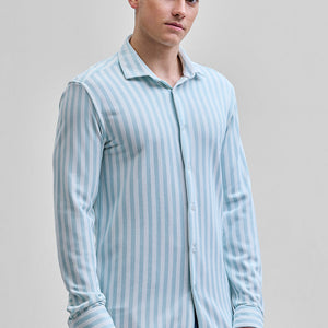 Light Blue Stripes Slim Fit Shirt