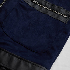 Navy Multi-Patch Zipper Jacket