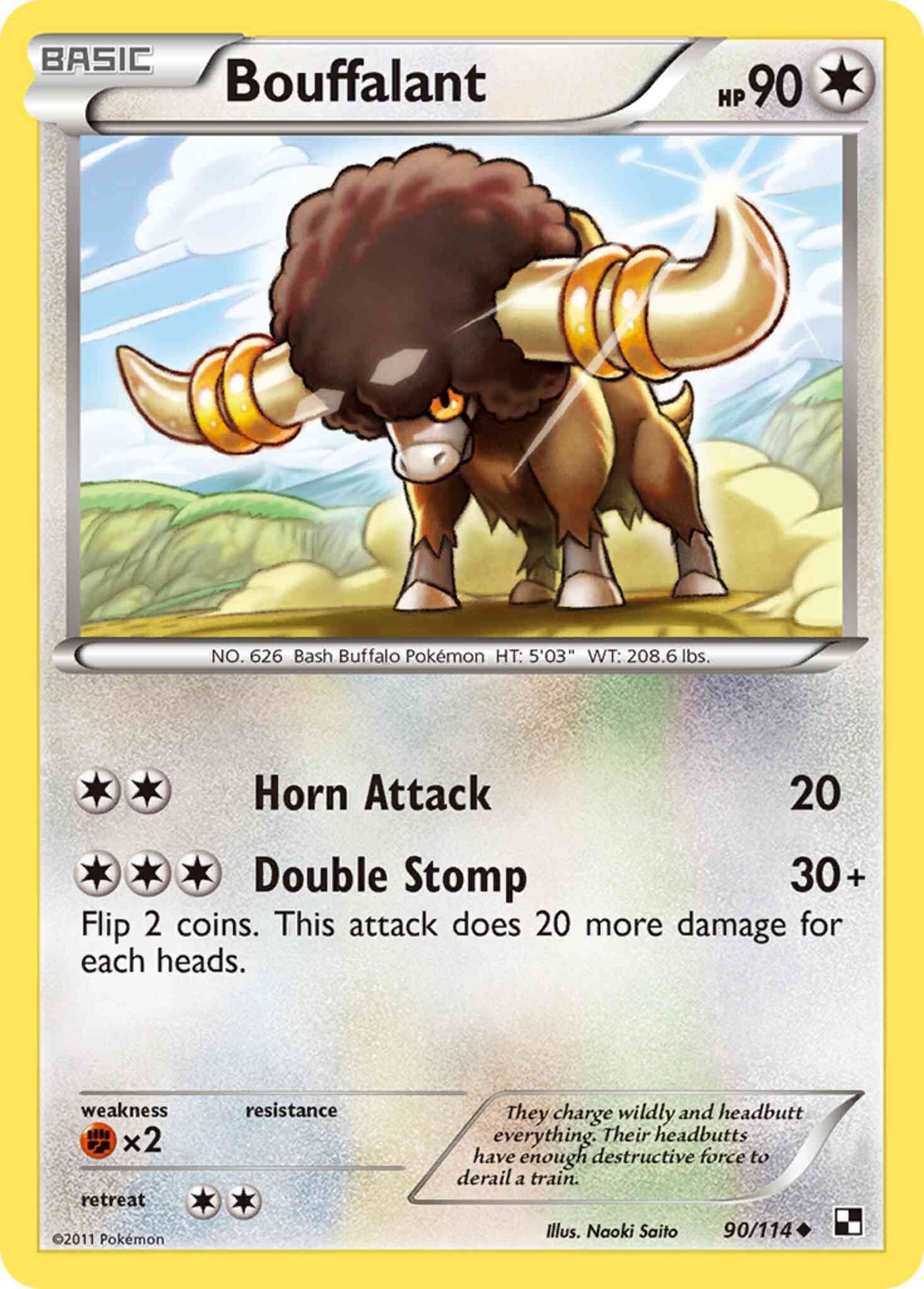 Bouffalant - 90/114 - Uncommon [bw1-90] [Reverse Holo]
