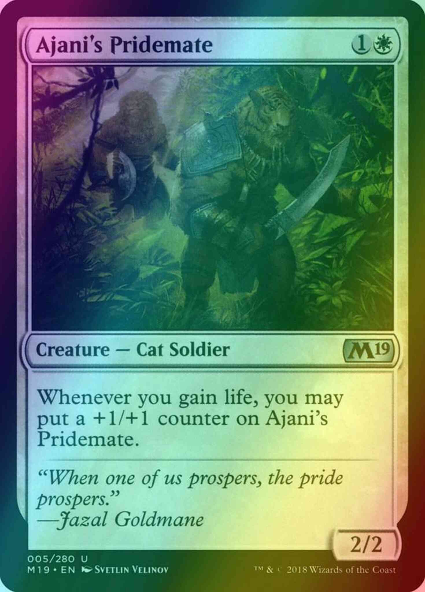 Ajani's Pridemate [5] [Core Set 2019] [Foil]