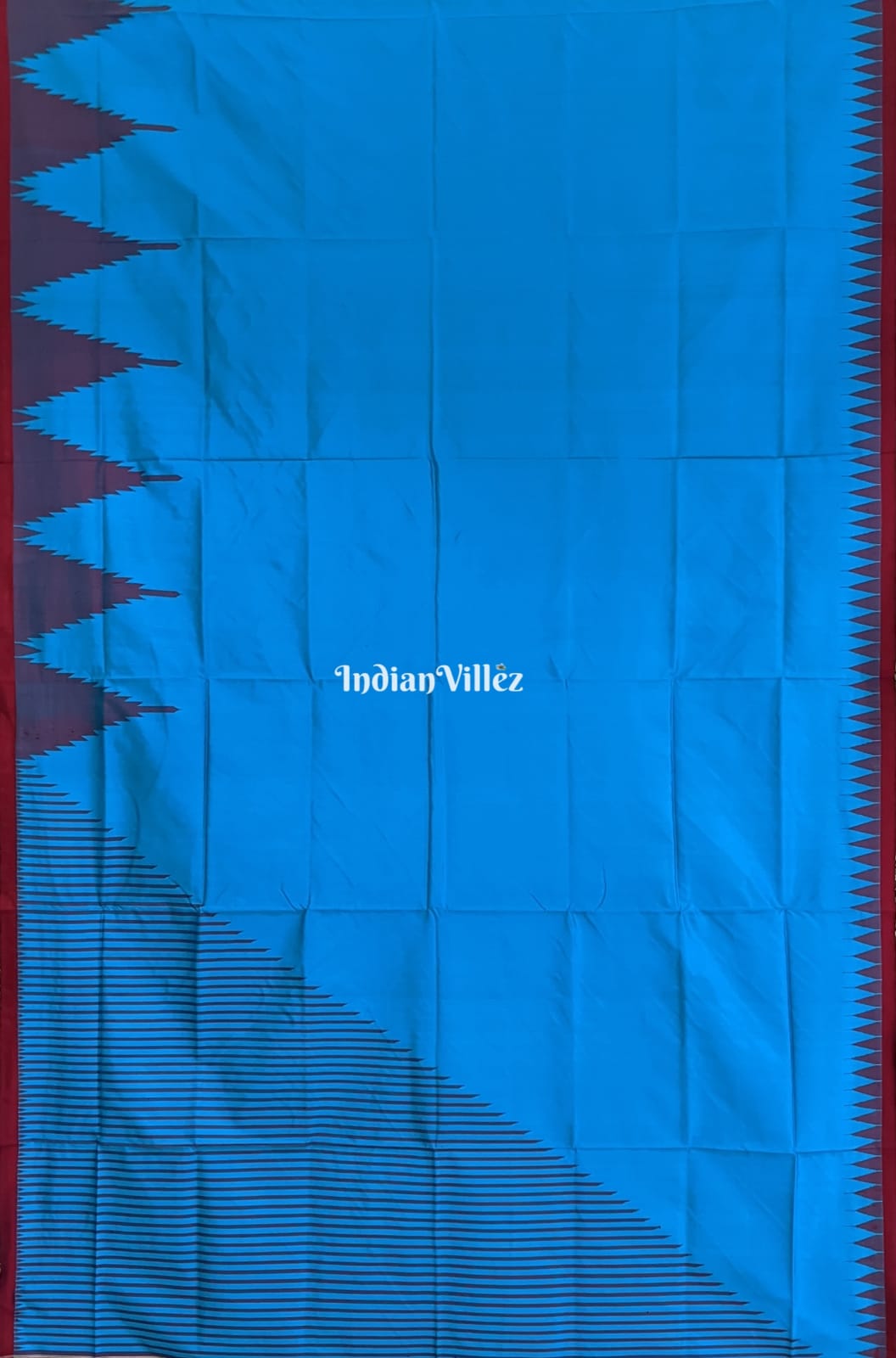 Sky Blue with Shoulder Design Sambalpuri Ikat Silk Saree