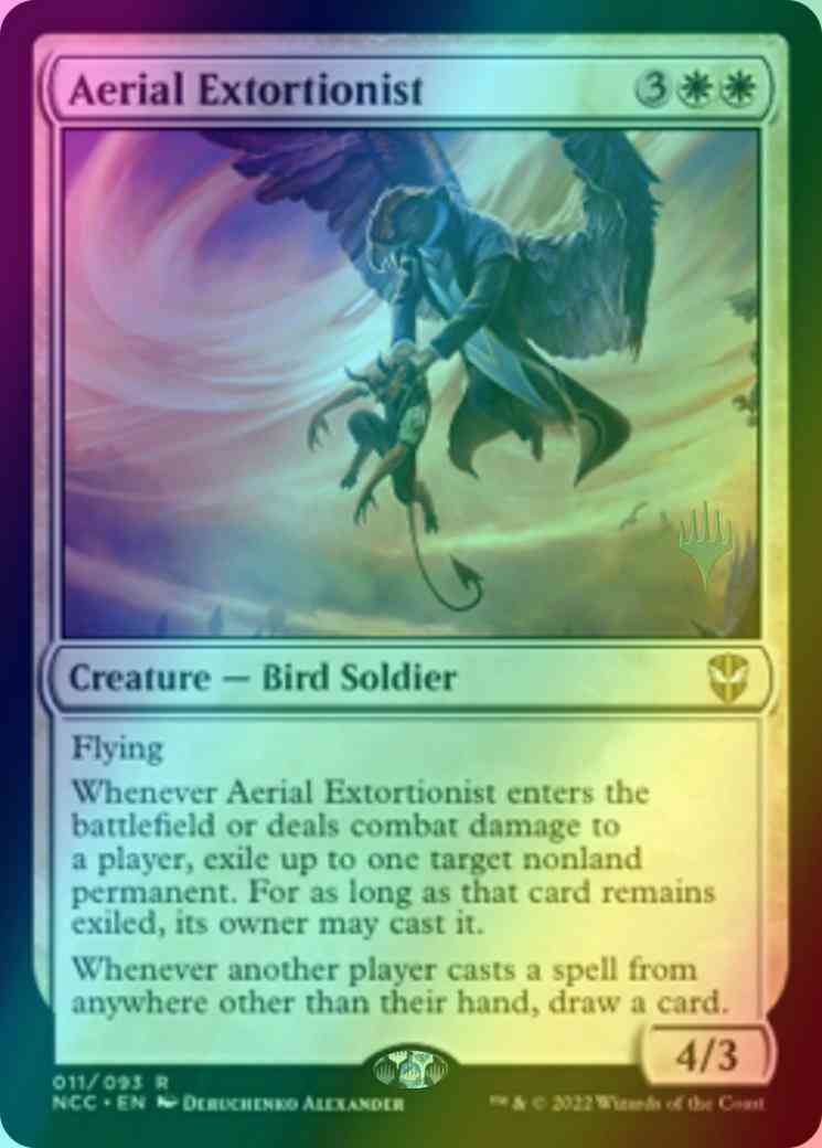 Aerial Extortionist [Promo Pack] [11p] [Streets of New Capenna: Commander: Promos] [Foil]