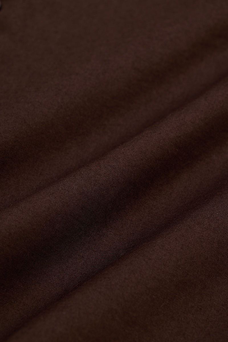 Dark Brown Stretchable Slim Fit Shirt