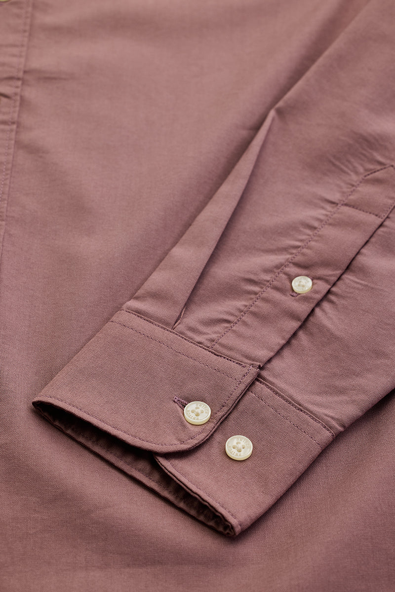 Mauve Solid Oxford Shirt