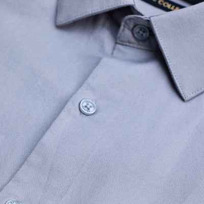 Light Grey Stretchable Slim Fit Shirt