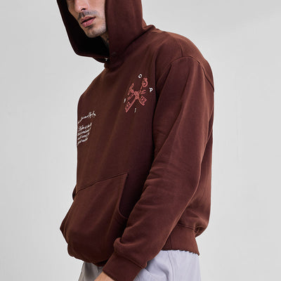 Legends Unchained Brown Embroidered Hoodie