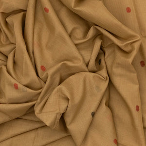 Beige Handloom Bengal Cotton Saree With Bird Motifs