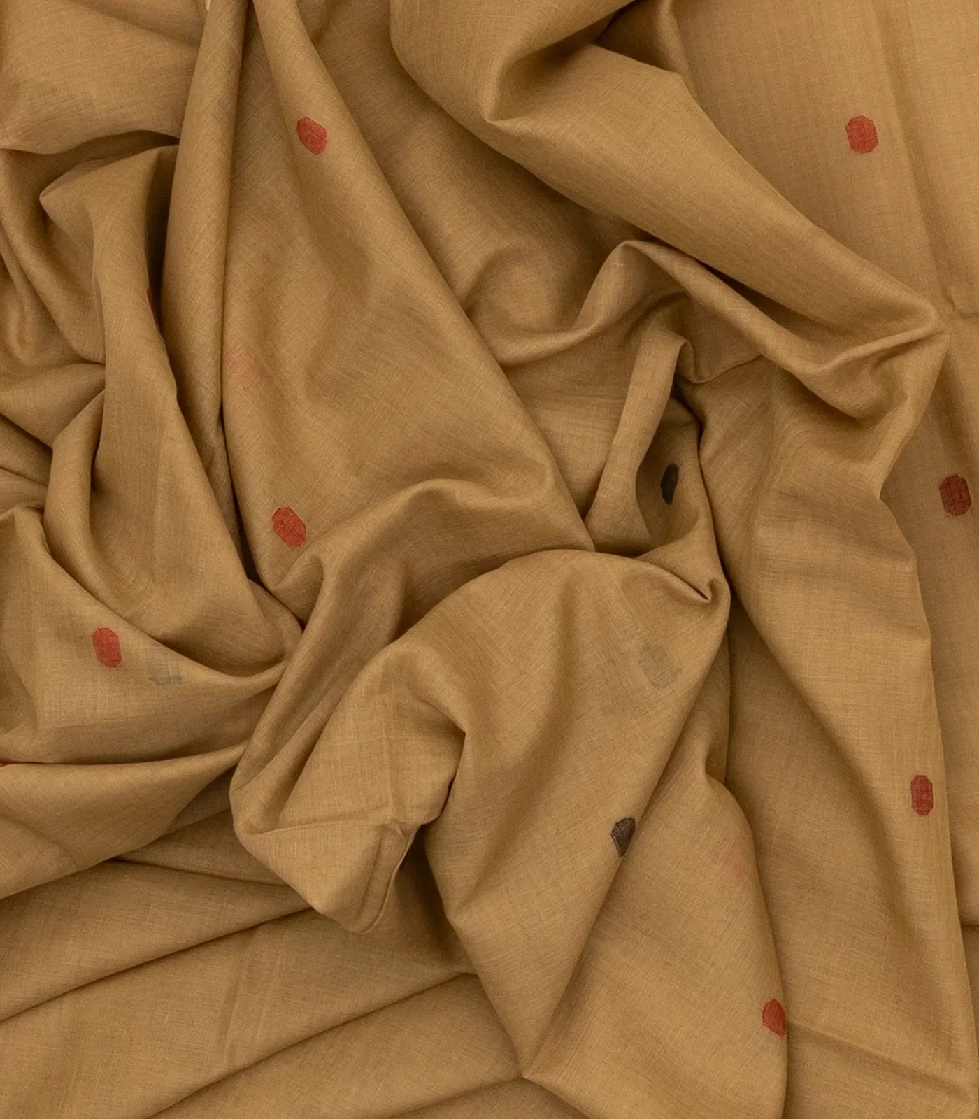 Beige Handloom Bengal Cotton Saree With Bird Motifs