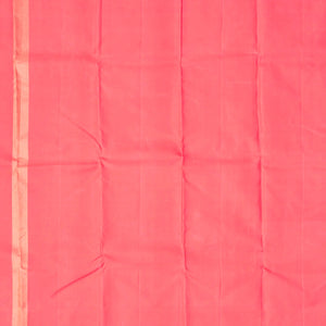 Pink & Peach Handloom Kanchipuram Silk Saree With Checks