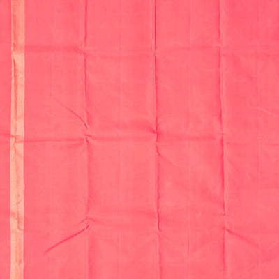 Pink & Peach Handloom Kanchipuram Silk Saree With Checks