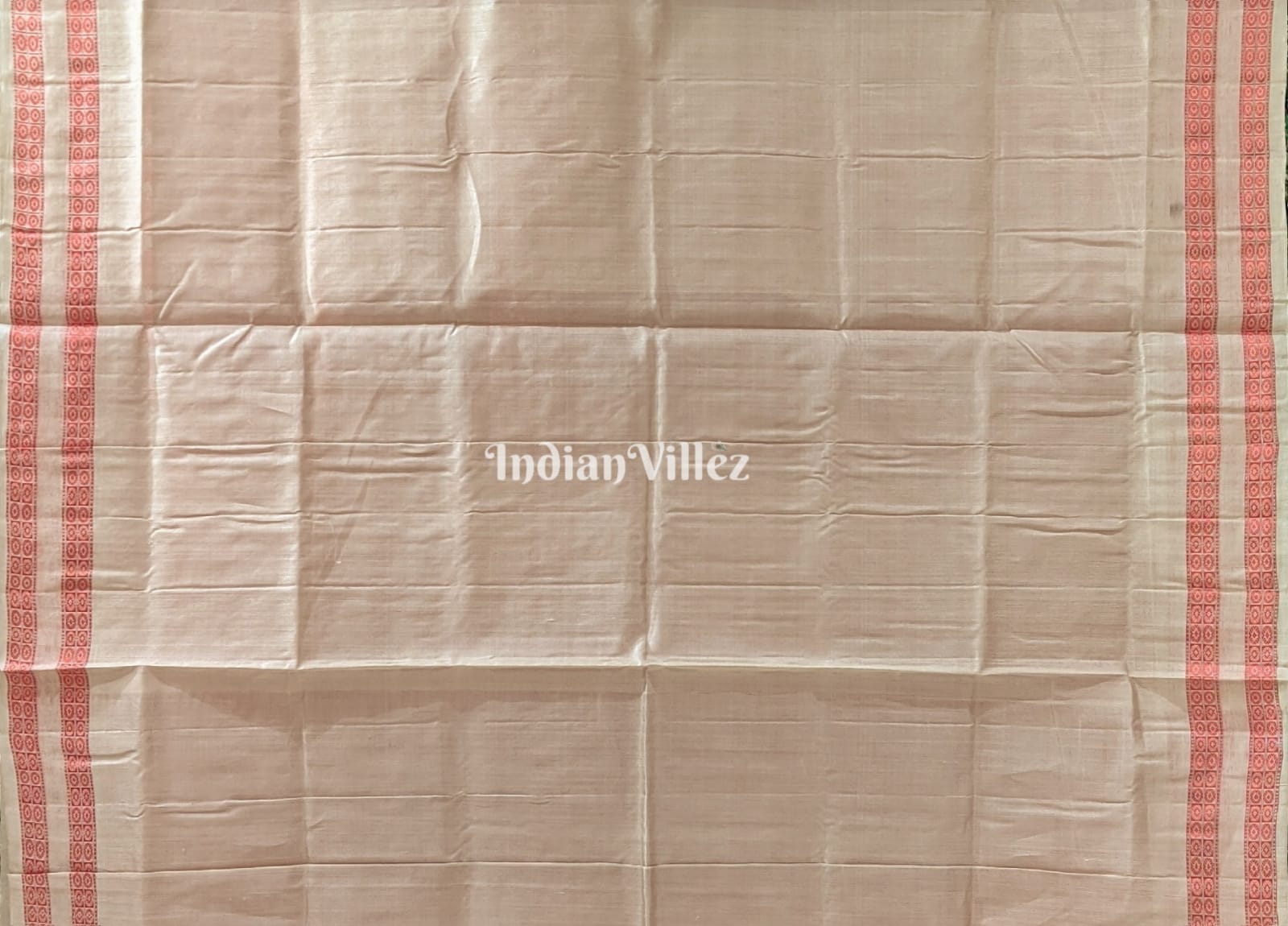 Bronze Pastel & Red Laxmi Pada & Lotus Motif Bomkai Saree